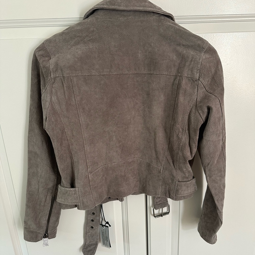 Blank Nyc Women's Leather Moto Jacket Light Gray - Picture 2 of 7